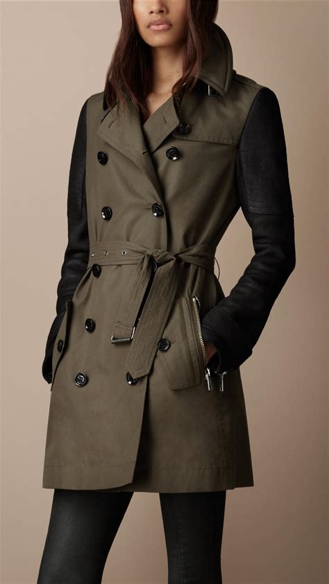 Burberry trench coat leather sleeves